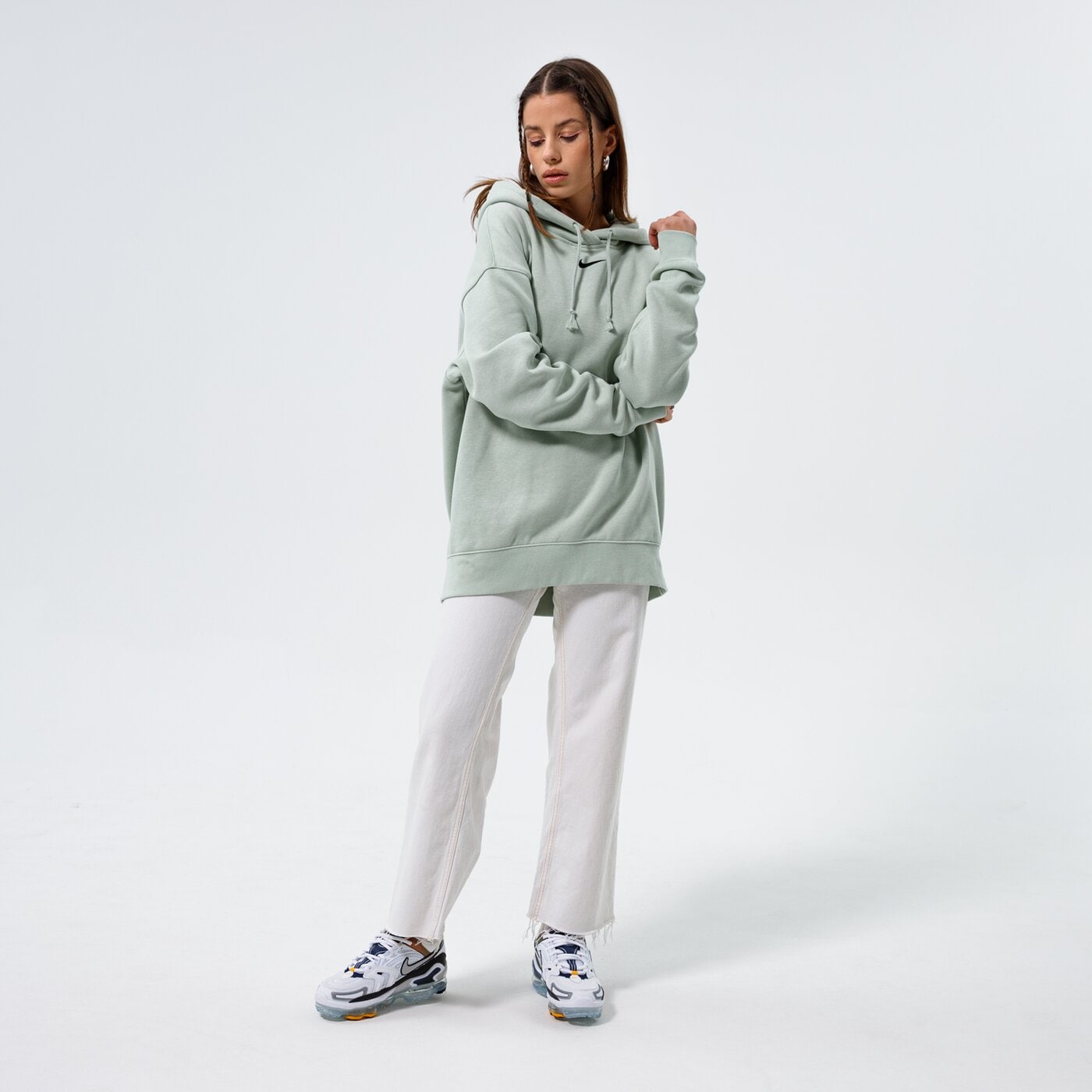 Дамски суичър NIKE СУИТЧЪР С КАЧУЛКА W   NSW ESSNTL CLCTN FLC OS HD dj7668-017 цвят зелен