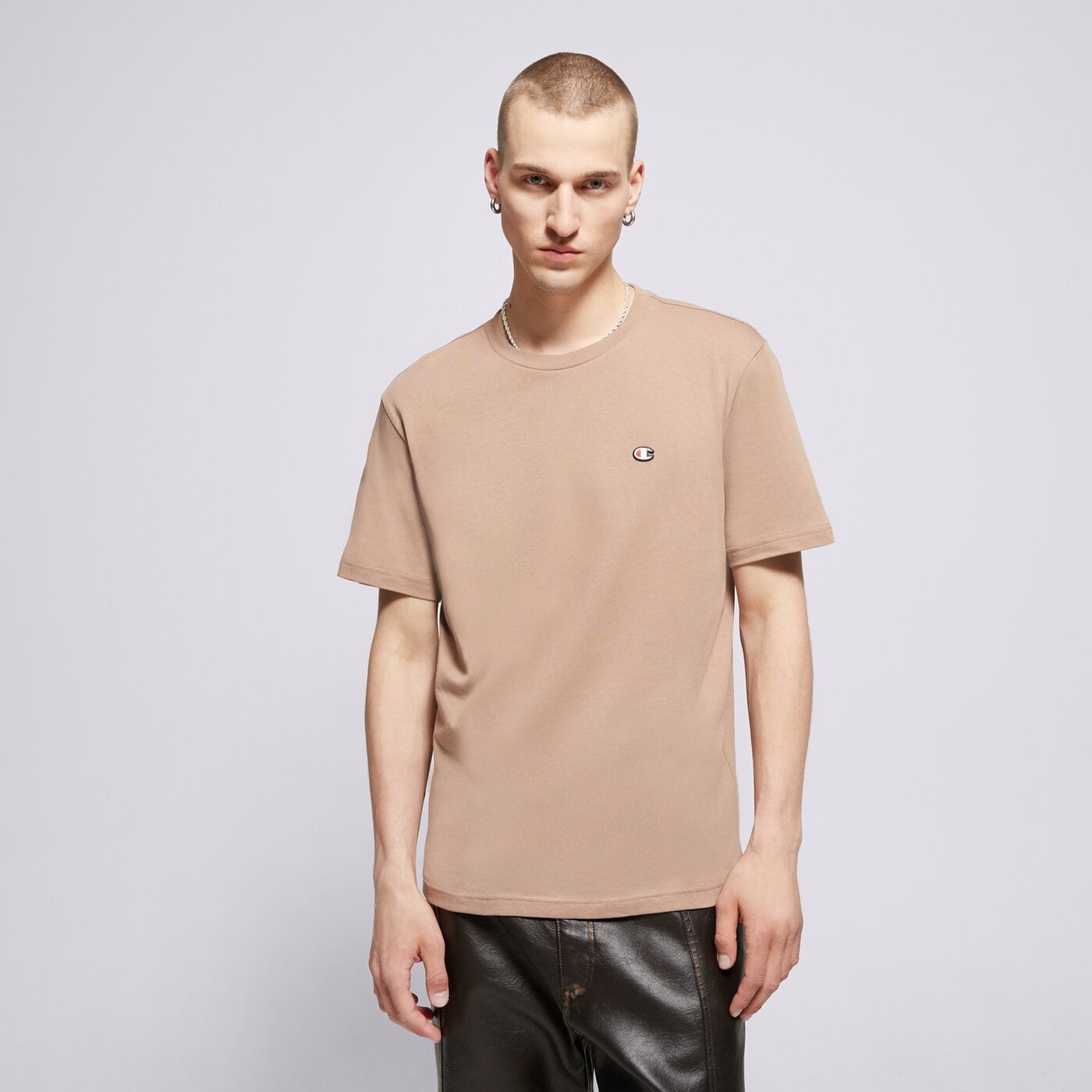 Мъжка тениска CHAMPION ТЕНИСКА CREWNECK TEE 220453ms112 цвят бежов