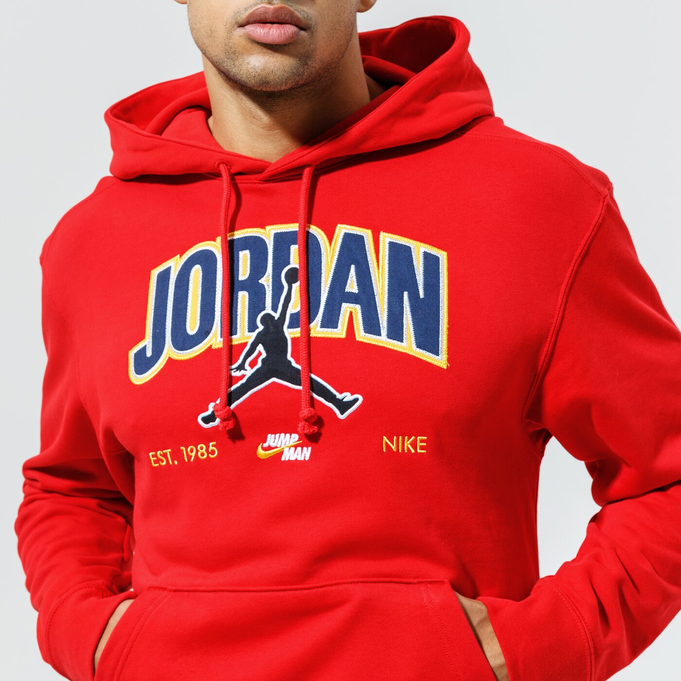 Мъжки суичър JORDAN СУИТЧЪР С КАЧУЛКА M J JMPMN FLC PO da7184-687 цвят червен