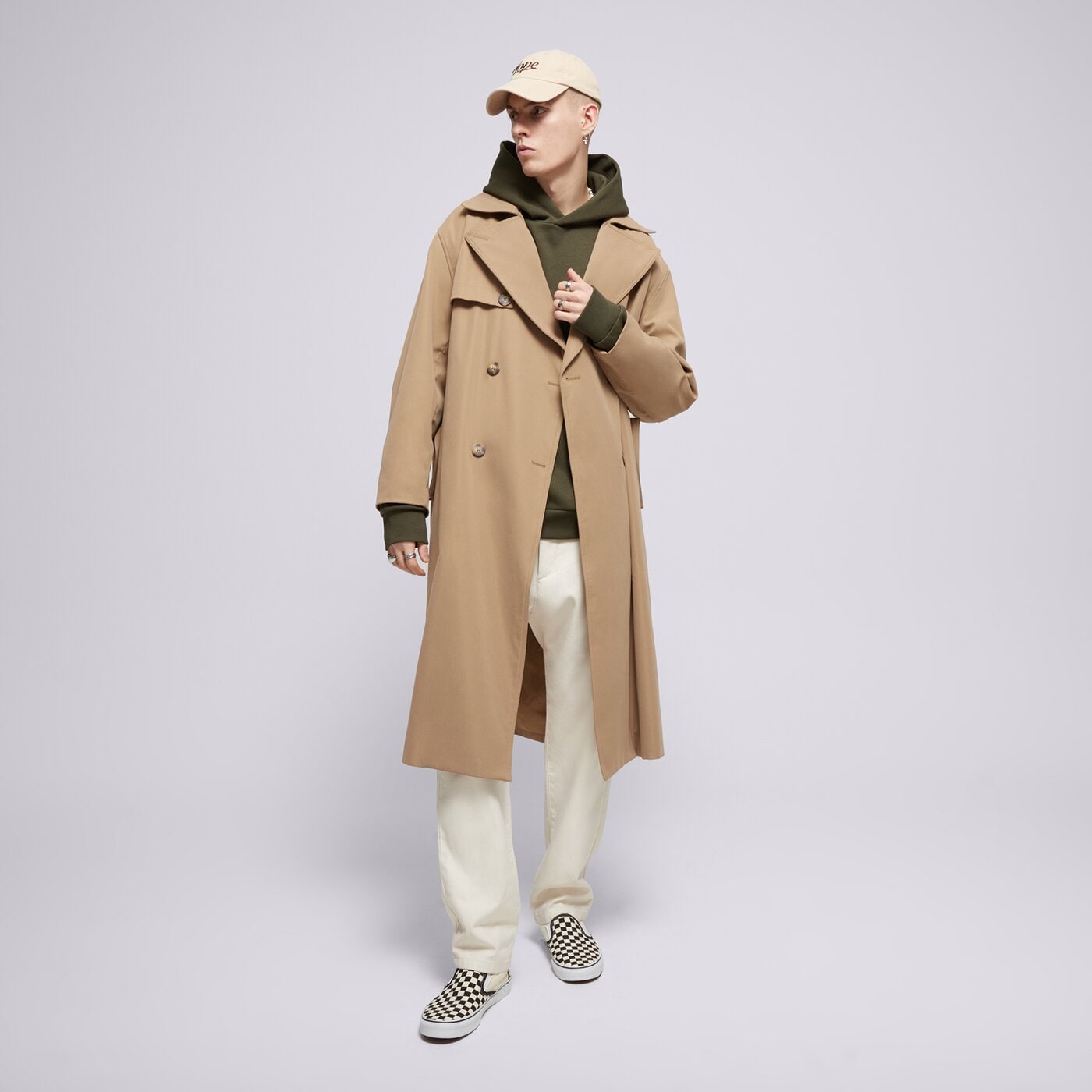 Мъжки суичър CHAMPION СУИТЧЪР С КАЧУЛКА HOODED SWEATSHIRT 220423gs508 цвят каки