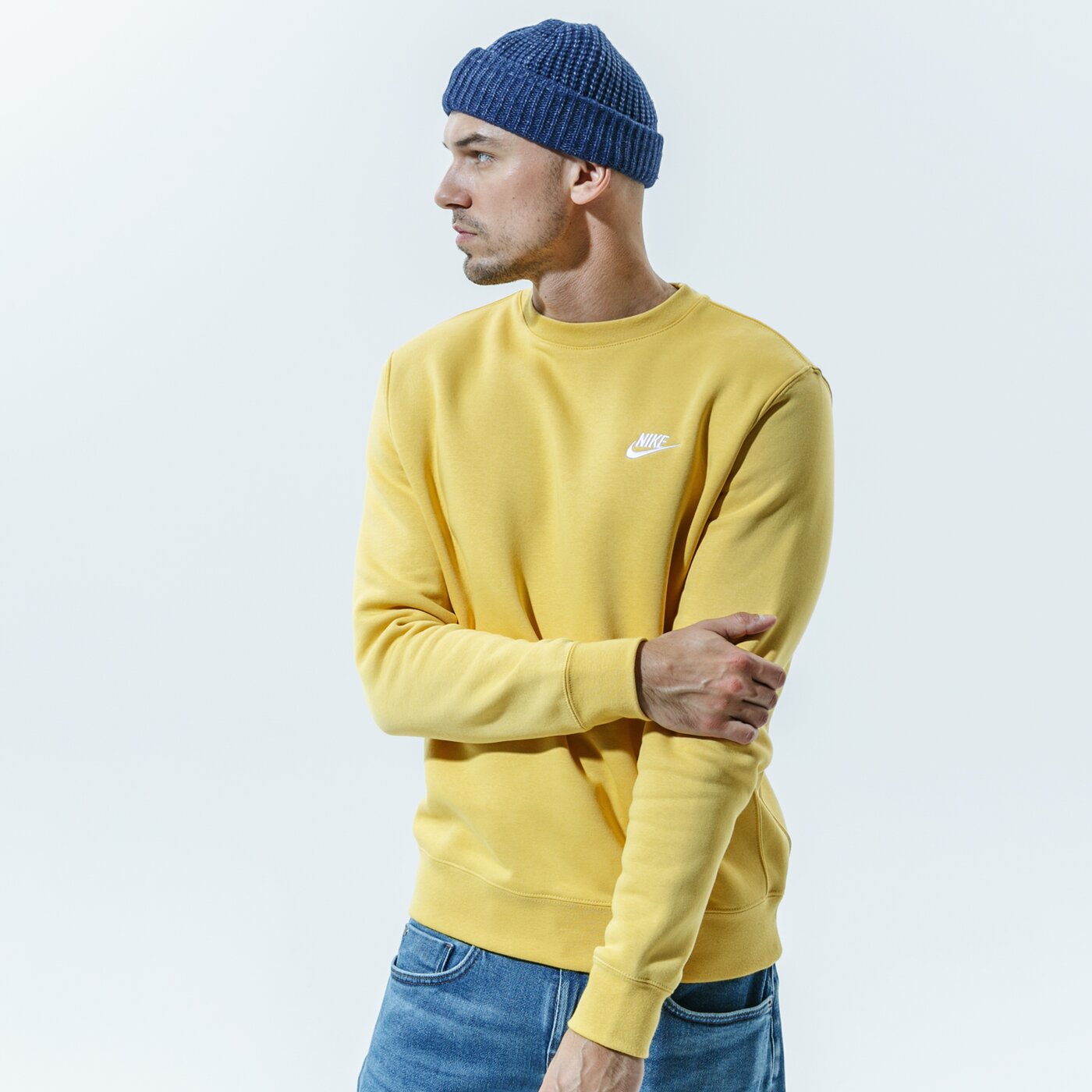 Мъжки суичър NIKE СУИТЧЪР SPORTSWEAR CLUB bv2662-761 цвят жълт