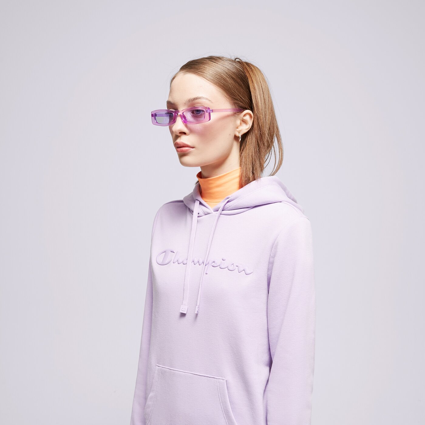 Дамски суичър CHAMPION СУИТЧЪР С КАЧУЛКА HOODED SWEATSHIRT 116065vs022 цвят виолетов