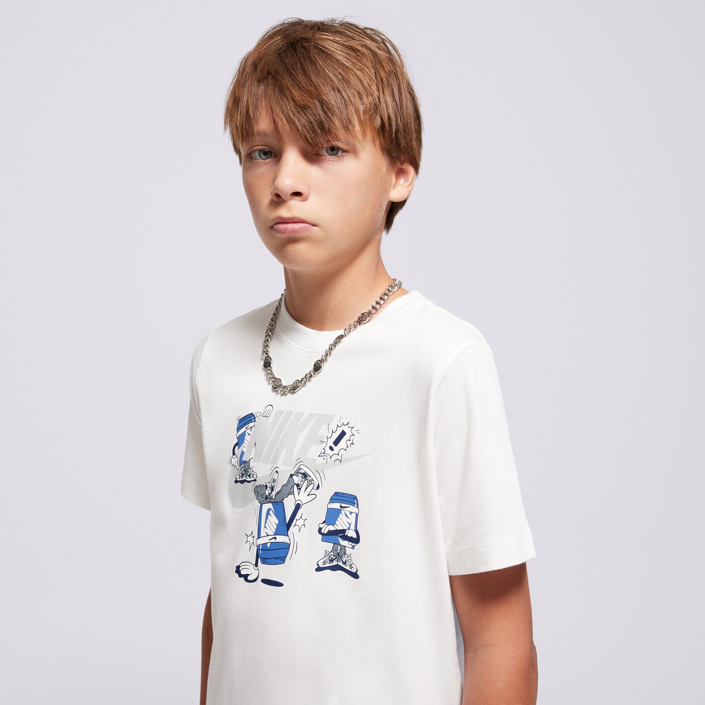 Детска тениска NIKE ТЕНИСКА K NSW TEE BOXY BREAK DANCE BOY hv5214-100 цвят бял
