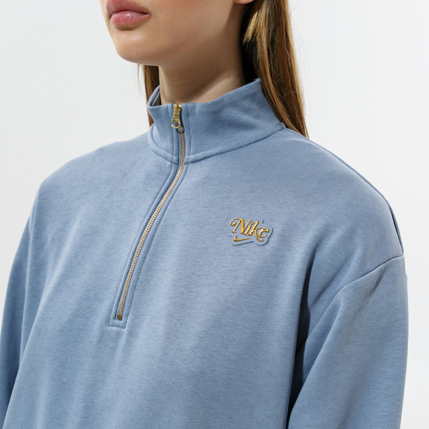 Дамски суичър NIKE СУИТЧЪР W NSW FEMME QZ FLC dc5501-493 цвят син