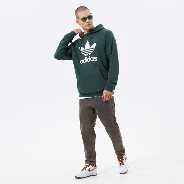 Мъжки суичър ADIDAS СУИТЧЪР С КАЧУЛКА TREFOIL HOODY hk7270 цвят зелен