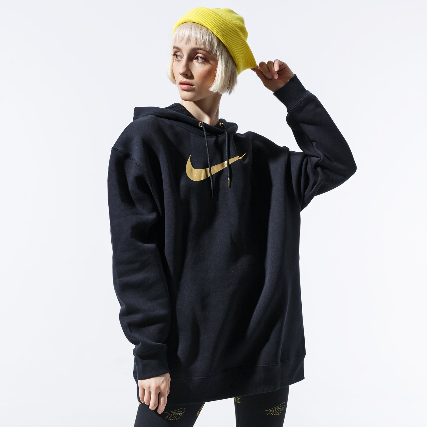 Дамски суичър NIKE СУИТЧЪР С КАЧУЛКА W NSW HOODIE BB OS SHINE bv4986-010 цвят черен