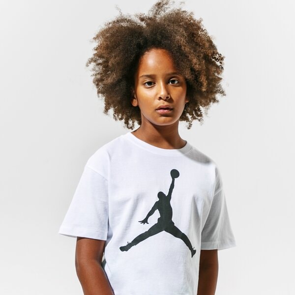 Детска тениска JORDAN ТЕНИСКА JDG SHORT SLEEVE GRAPHIC ТЕНИСКА GIRL 45a437-001 цвят бял