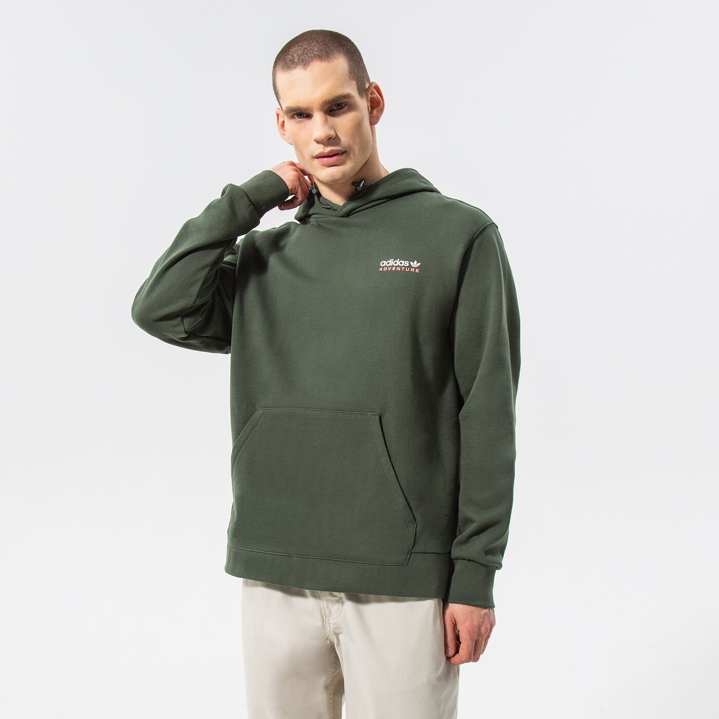 Мъжки суичър ADIDAS СУИТЧЪР С КАЧУЛКА ADV ST HOODY hf4766 цвят зелен