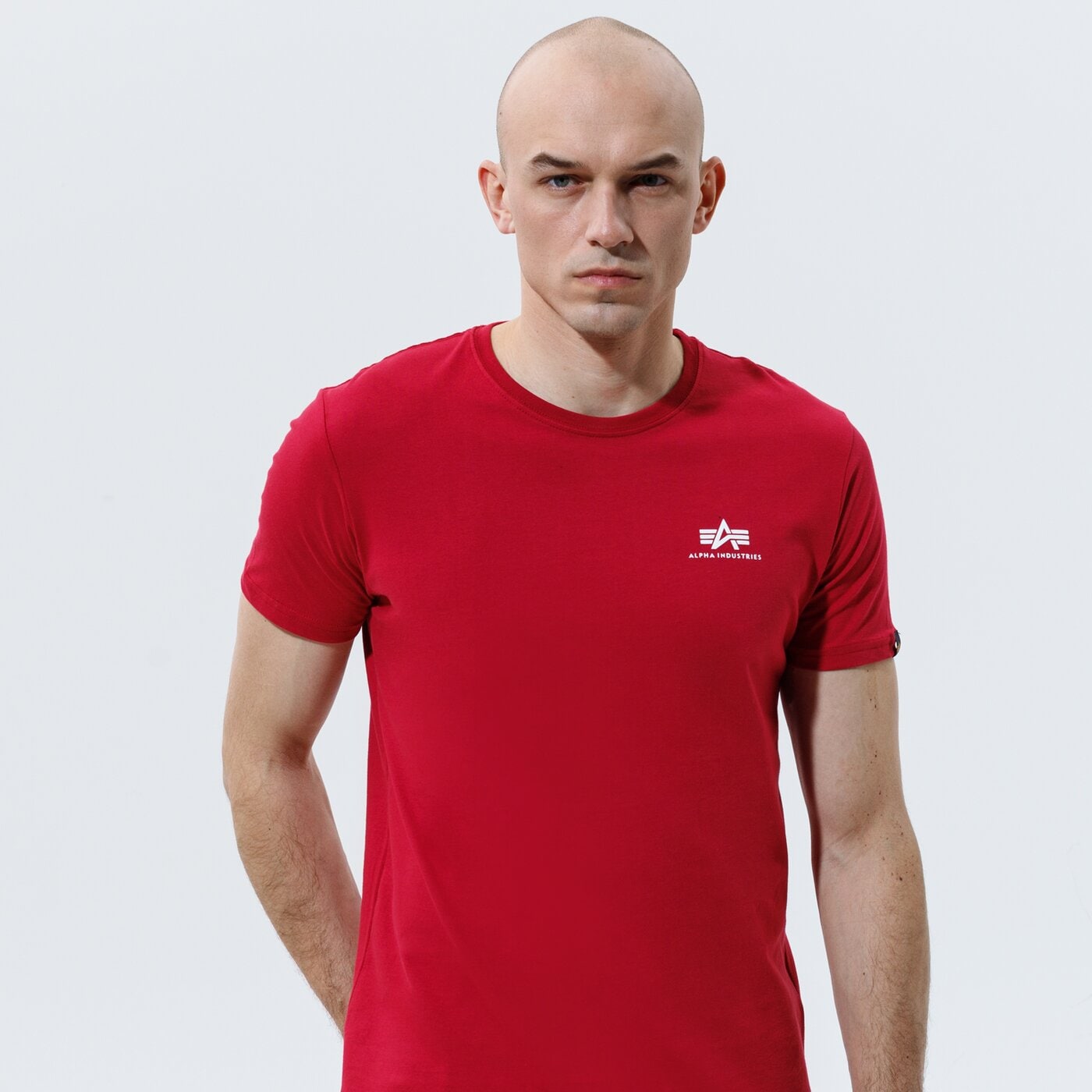 Мъжка тениска ALPHA INDUSTRIES ТЕНИСКА BASIC T SMALL LOGO 188505-523 цвят червен