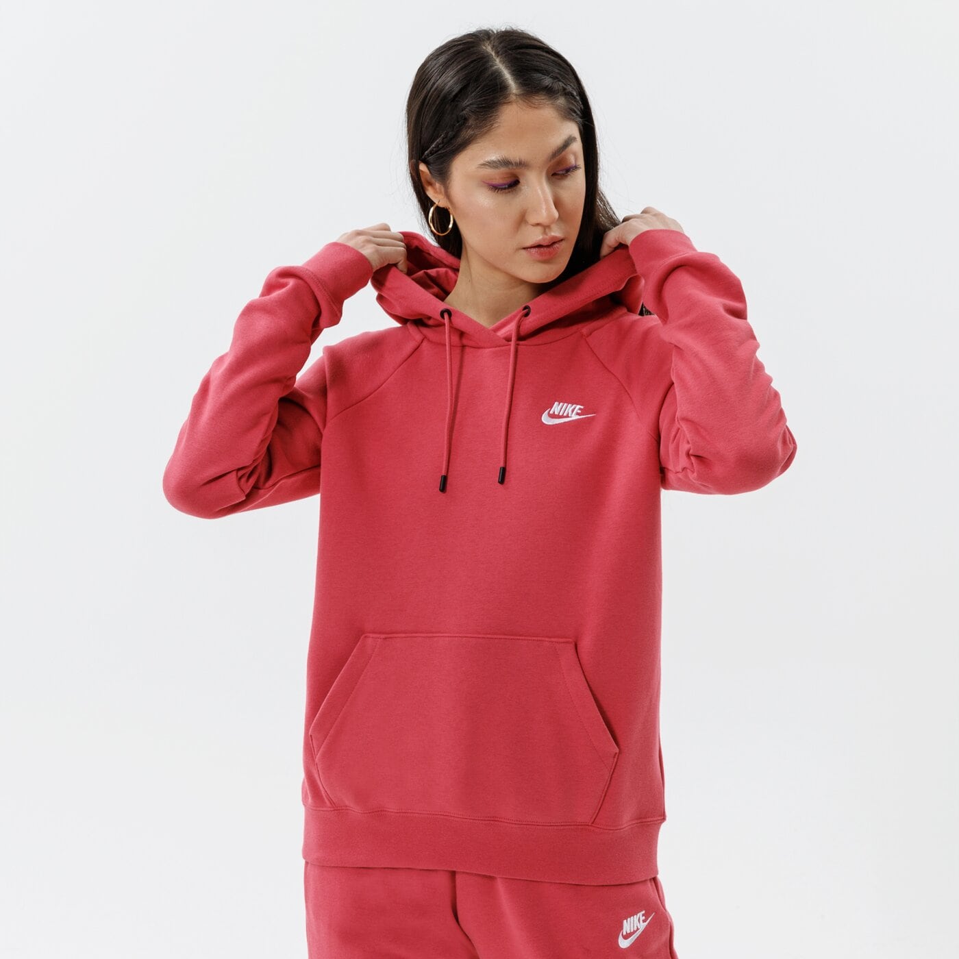 Дамски суичър NIKE СУИТЧЪР С КАЧУЛКА SPORTSWEAR ESSENTIAL bv4124-622 цвят розов