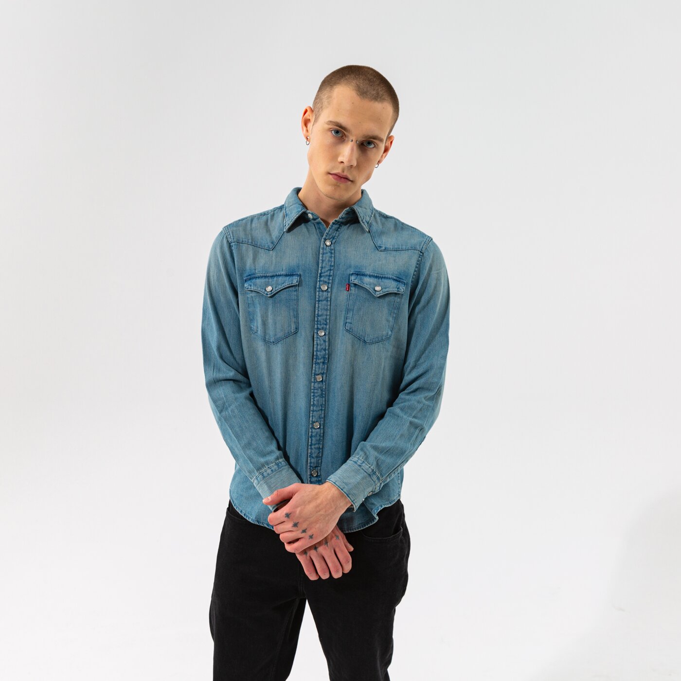 LEVI'S РИЗА BARSTOW WESTERN STANDARD 857440001 цвят син