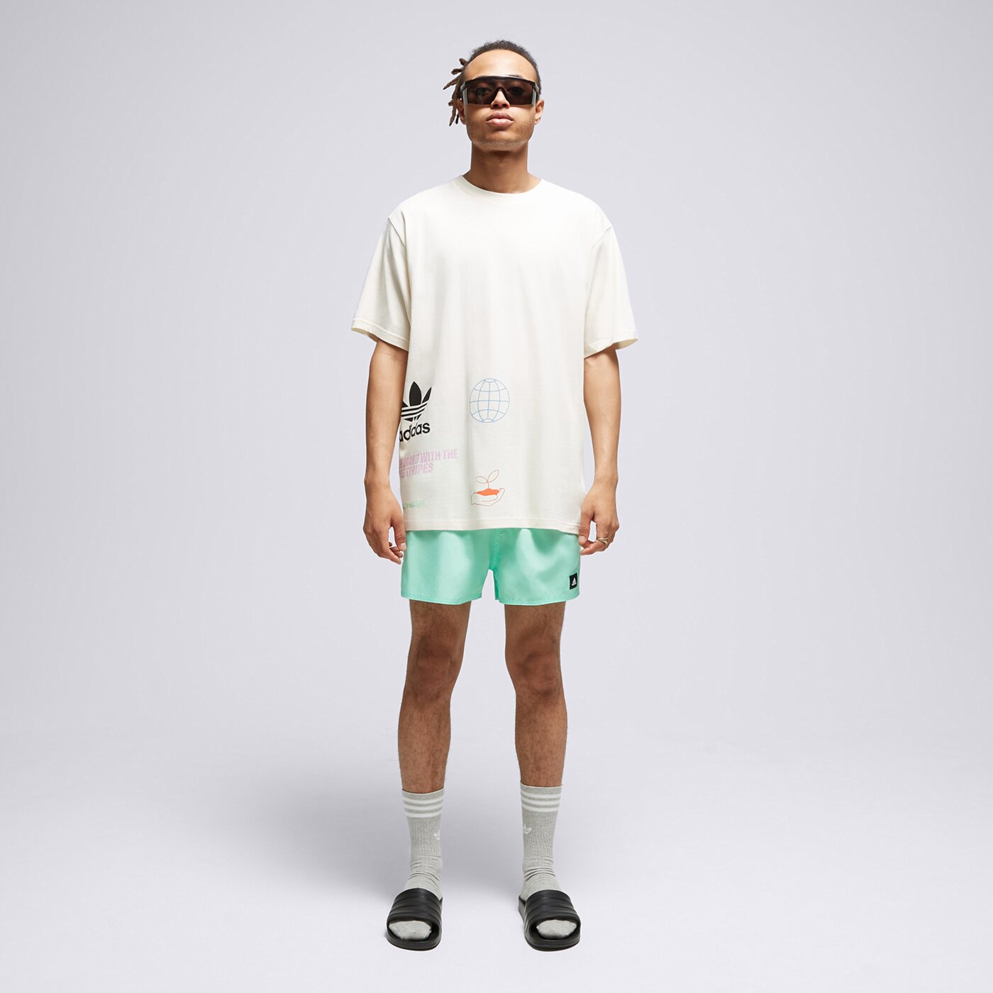 Мъжка тениска ADIDAS ТЕНИСКА MW NATURE LOGO hi2963 цвят бял