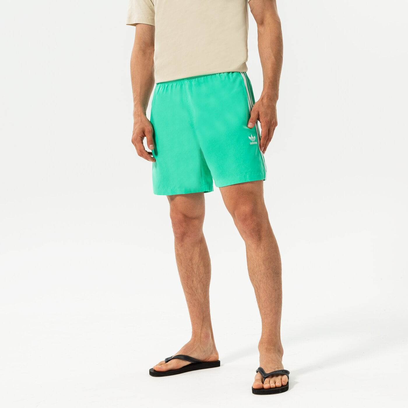 Мъжки къси панталони ADIDAS ШОРТИ 3-STRIPES SWIMS hf2119 цвят зелен