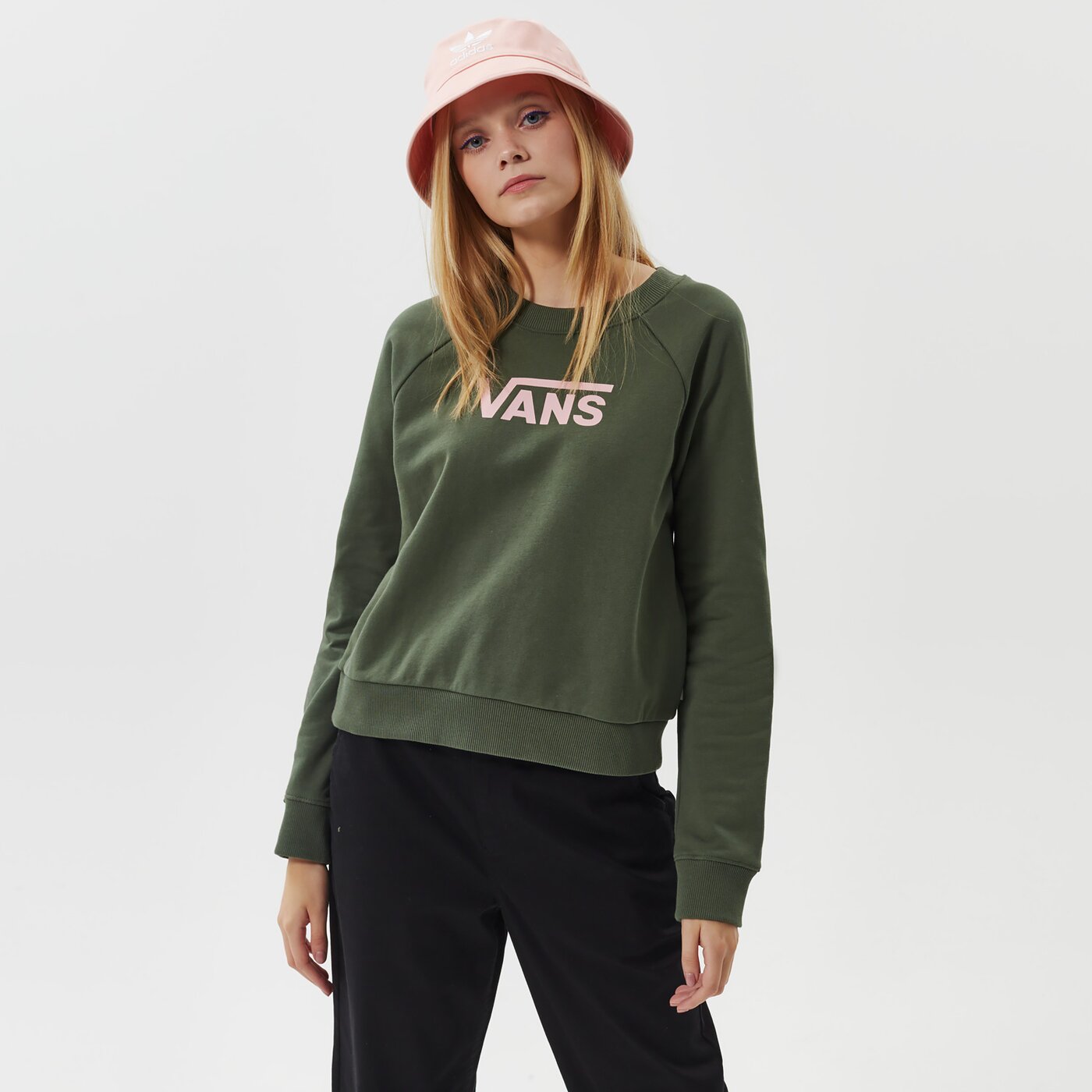 Дамски суичър VANS СУИТЧЪР FLYING V FT BOXY CREW vn0a47th7wj1 цвят зелен