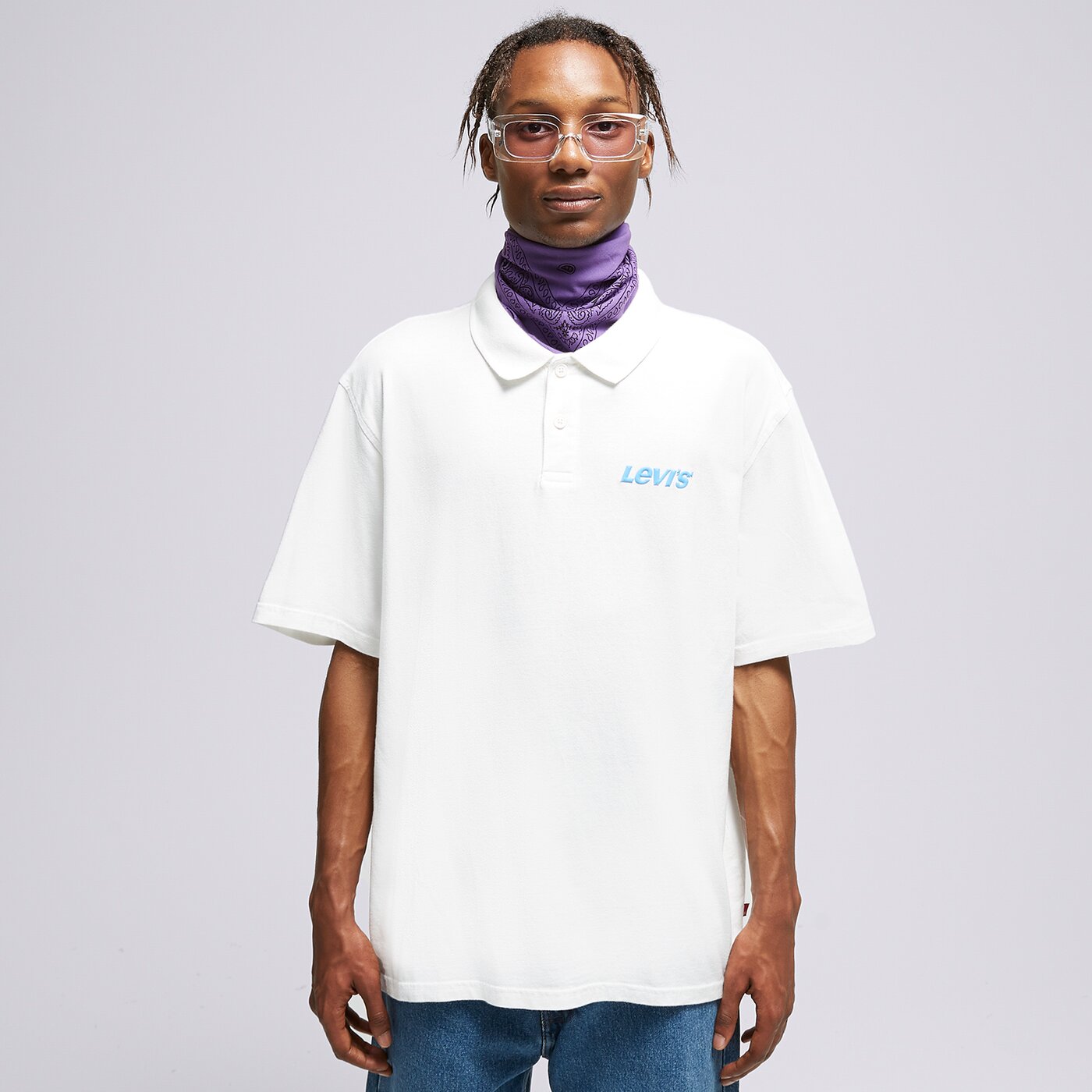 Мъжка тениска LEVI'S ТЕНИСКА ТИП ПОЛО GRAPHIC VINTAGE FIT a6146-0005 цвят бял