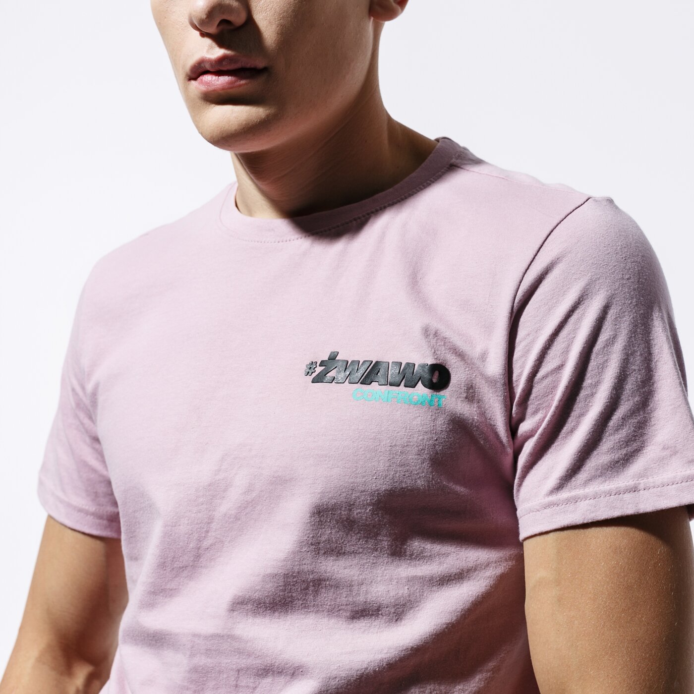 Мъжка тениска CONFRONT ТЕНИСКА SLOGAN PNK TEE cf39tsm61001 цвят розов