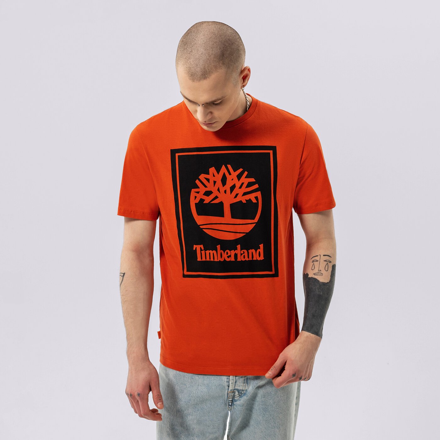 Мъжка тениска TIMBERLAND ТЕНИСКА YC SS STACK LOGO TEE (REGULAR) tb0a2aj1cn41 цвят червен