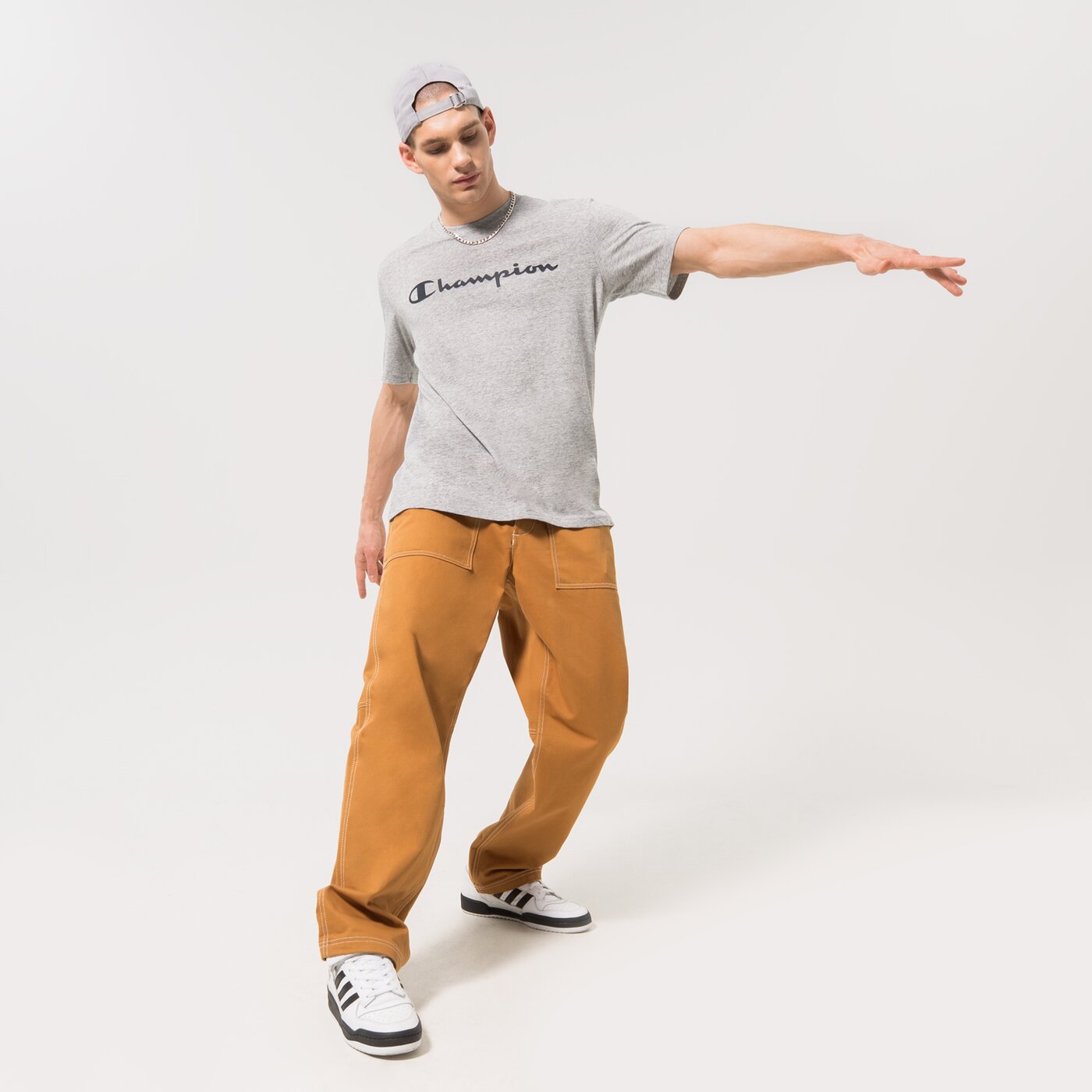 Мъжка тениска CHAMPION ТЕНИСКА CREWNECK ТЕНИСКА 218284em021 цвят сив