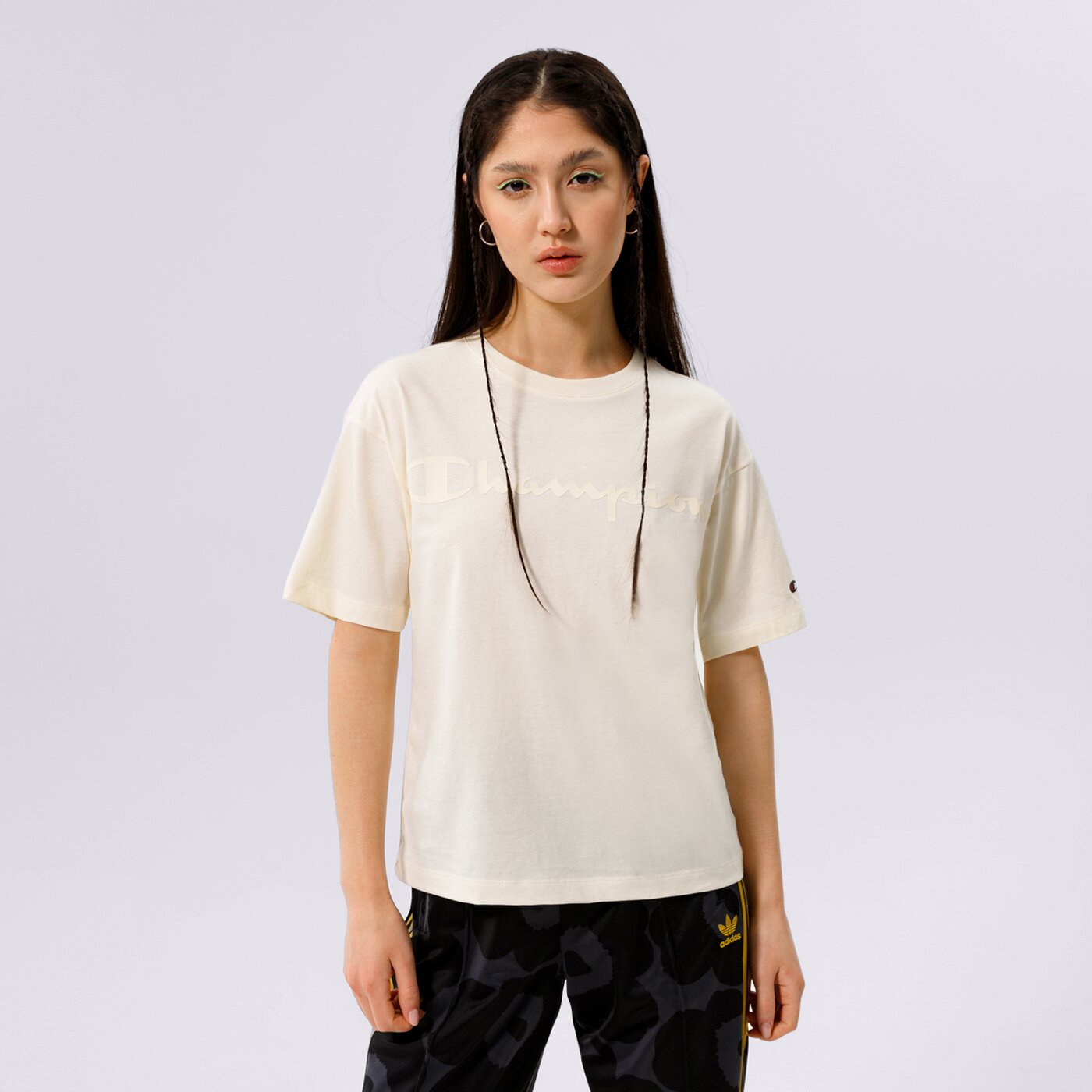 Дамска тениска CHAMPION ТЕНИСКА CREWNECK ТЕНИСКА 114458ww005 цвят бежов