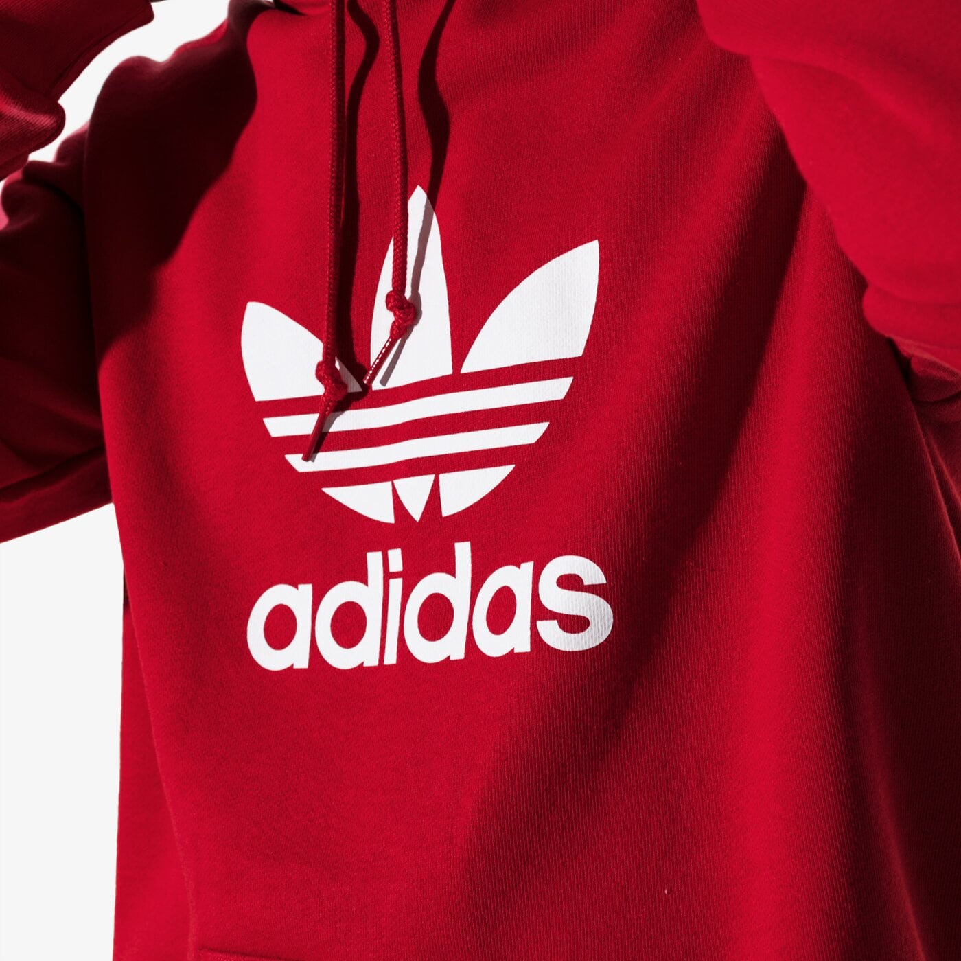 Мъжки суичър ADIDAS СУИТЧЪР TREFOIL HOODIE ADICOLOR dx3614 цвят червен