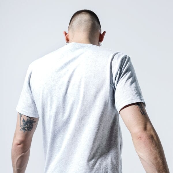 Мъжка тениска VANS ТЕНИСКА MN LEFT CHEST LOGO TEE ASH HEATHER/HELIOTROPE vn0a3czeyky1 цвят сив