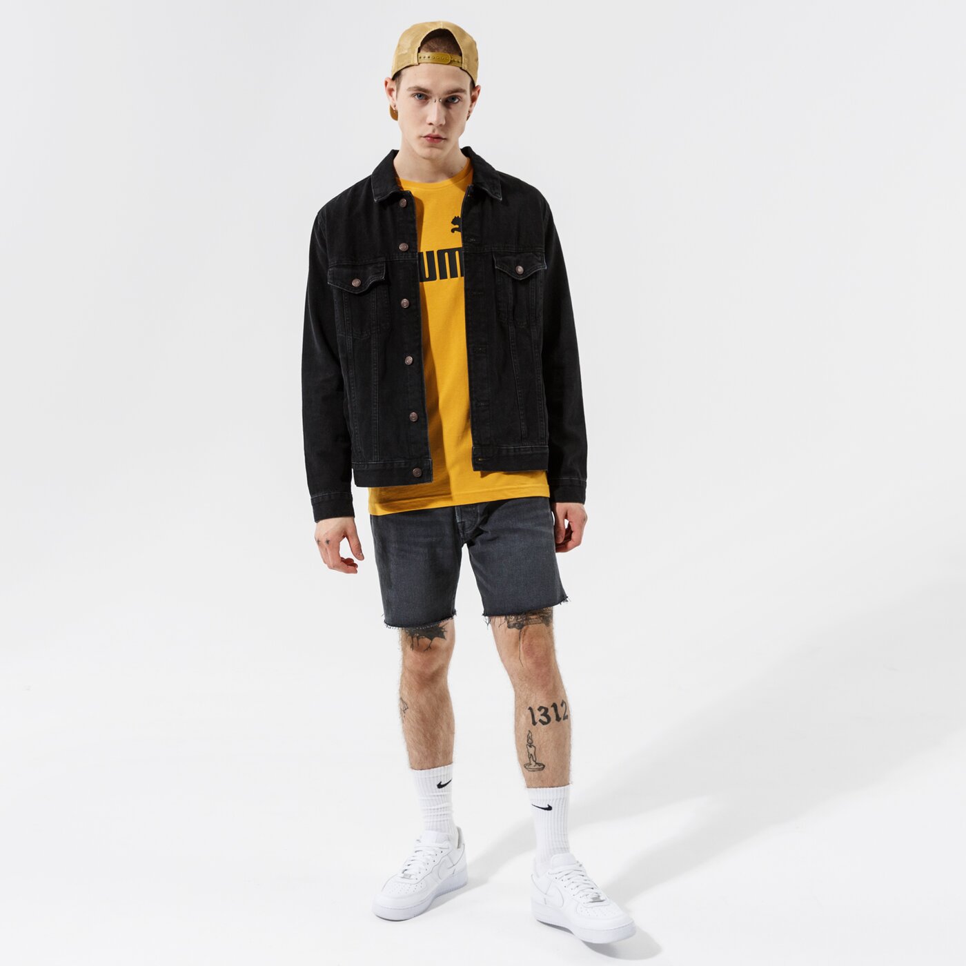 Мъжка тениска PUMA ТЕНИСКА ESS LOGO TEE (S) - MINERAL YELLOW 58666737 цвят жълт