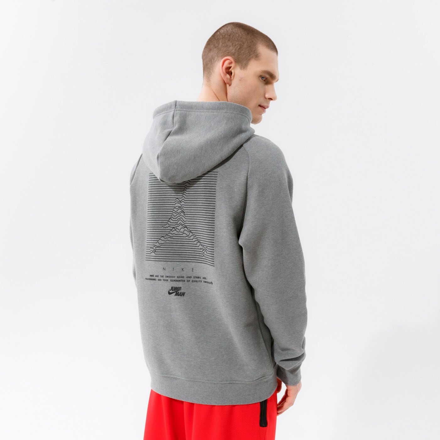 Мъжки суичър JORDAN СУИТЧЪР С КАЧУЛКА M J JMPMN FLC PO dj0210-091 цвят сив