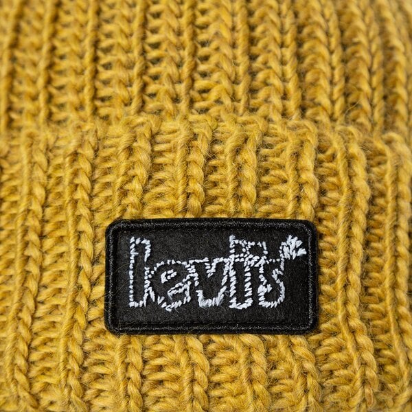 Дамска зимна шапка LEVI'S ШАПКА CHUNKY BEANIE d7257-0006 цвят жълт