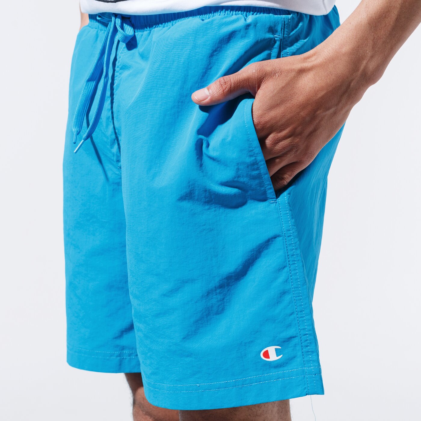 Мъжки къси панталони CHAMPION ШОРТИ BASIC SWIM SHORTS 215498bs030 цвят син