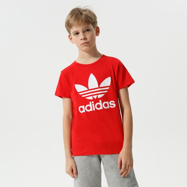 Детска тениска ADIDAS ТЕНИСКА TREFOIL BOY hc9586 цвят червен