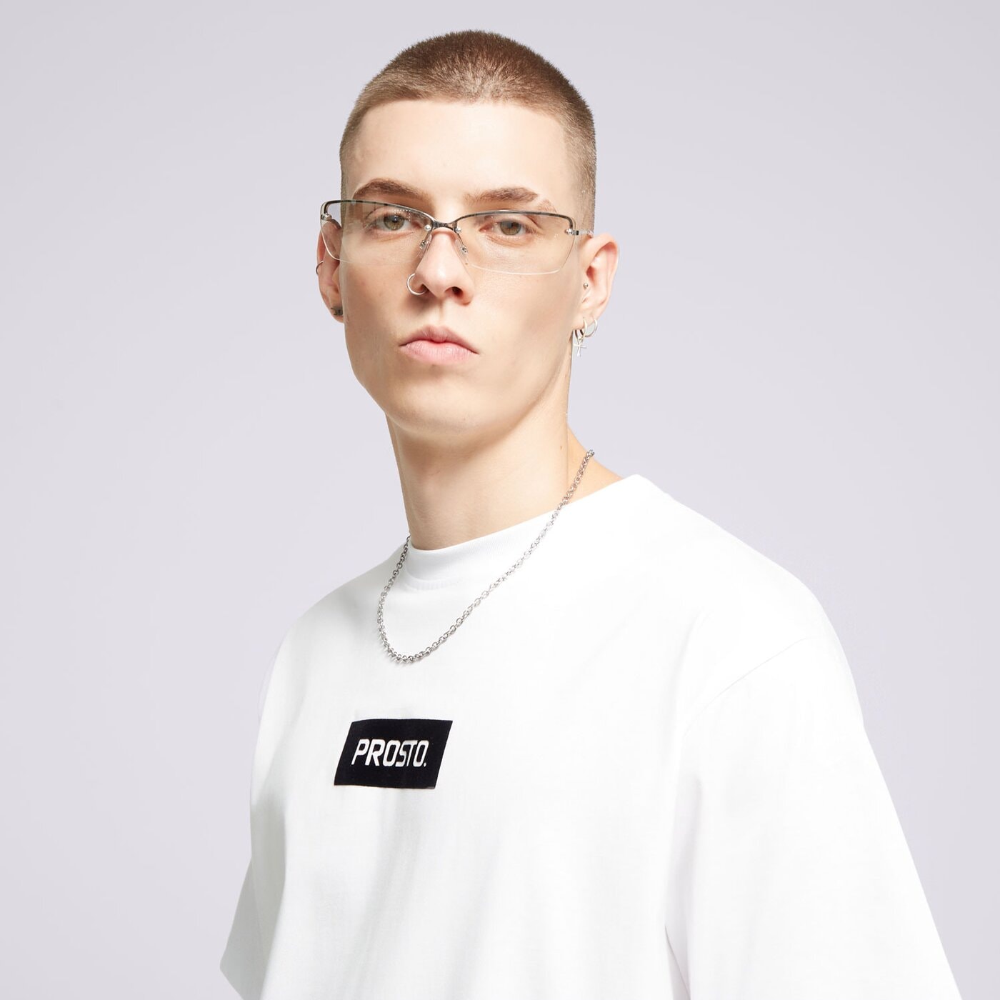 Мъжка тениска PROSTO  ТЕНИСКА CLOSS WHITE kl241mtee1221 цвят бял