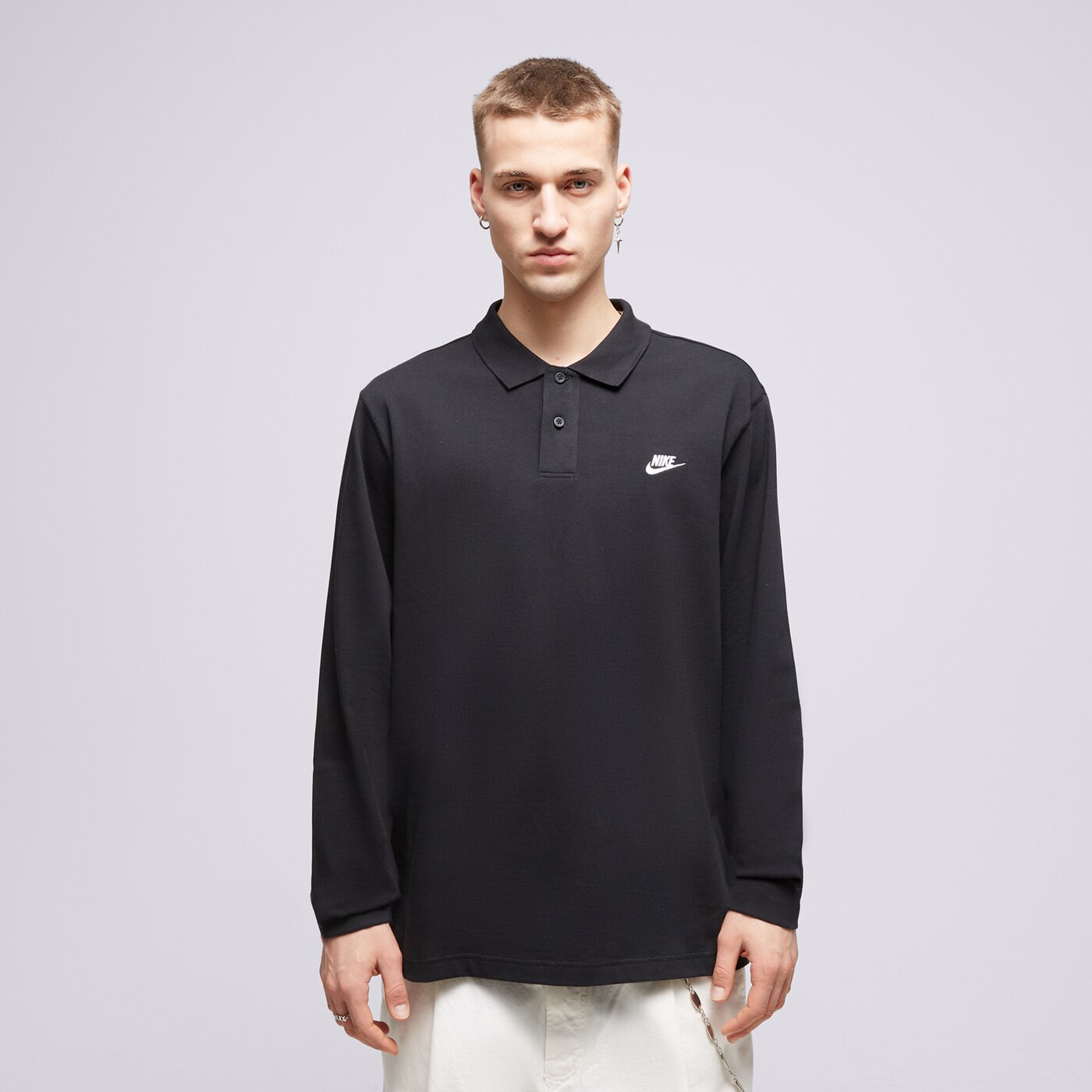 Мъжка тениска NIKE ТЕНИСКА ТИП ПОЛО M NK CLUB KNIT LS ТЕНИСКА ТИ fq3417-010 цвят черен
