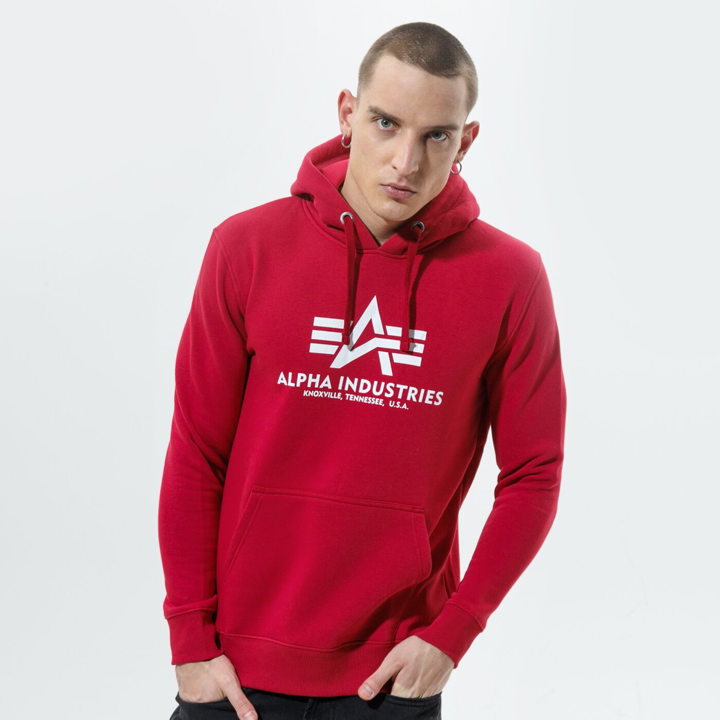 Мъжки суичър ALPHA INDUSTRIES СУИТЧЪР С КАЧУЛКА BASIC HOODY 178312-523 цвят бордо