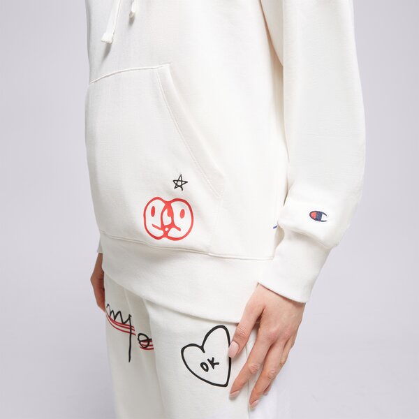 Дамски суичър CHAMPION СУИТЧЪР С КАЧУЛКА HOODED SWEATSHIRT 116274ww036 цвят бял