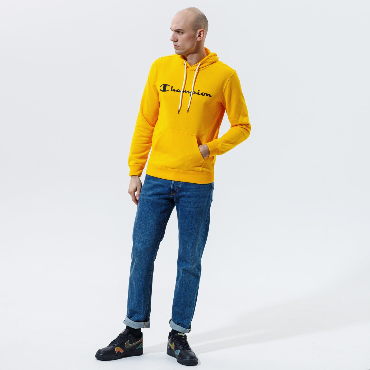 Мъжки суичър CHAMPION СУИТЧЪР С КАЧУЛКА HOODED SWEATSHIRT 214138ys058 цвят жълт