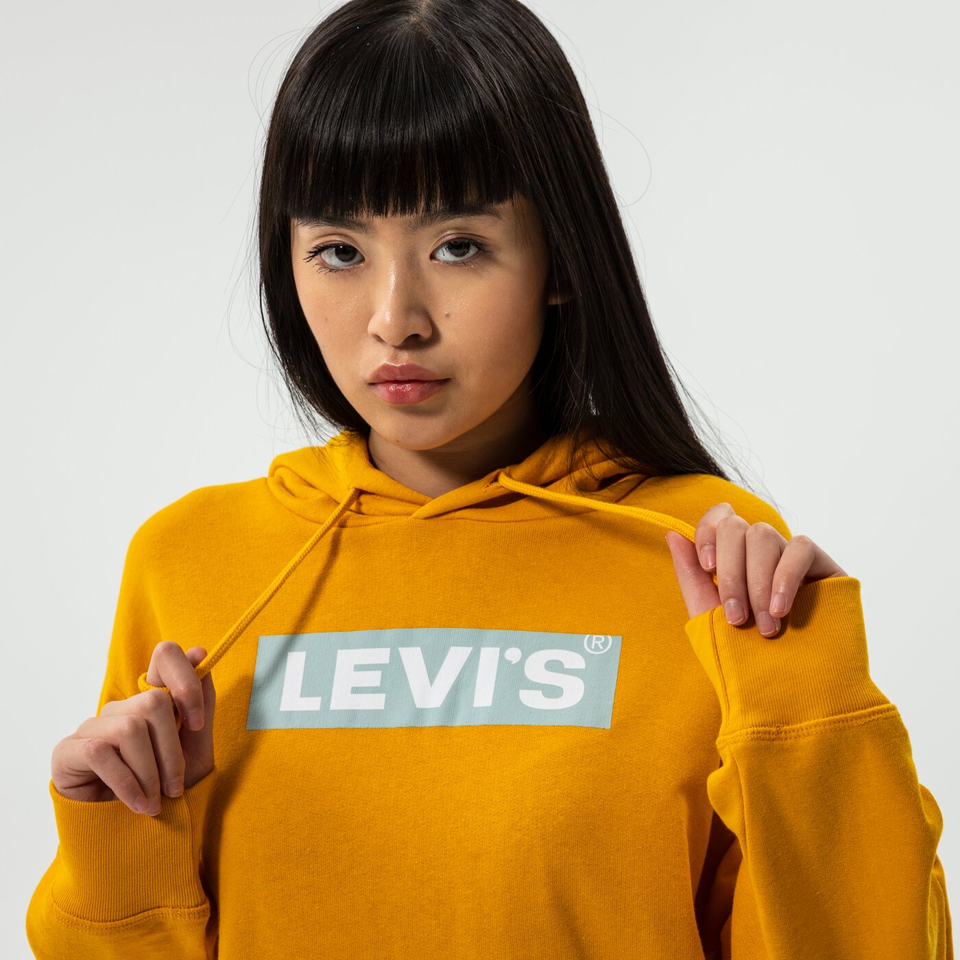 Дамски суичър LEVI'S СУИТЧЪР С КАЧУЛКА GRAPHIC STANDARD HOODIE 18487-0114 цвят горчица