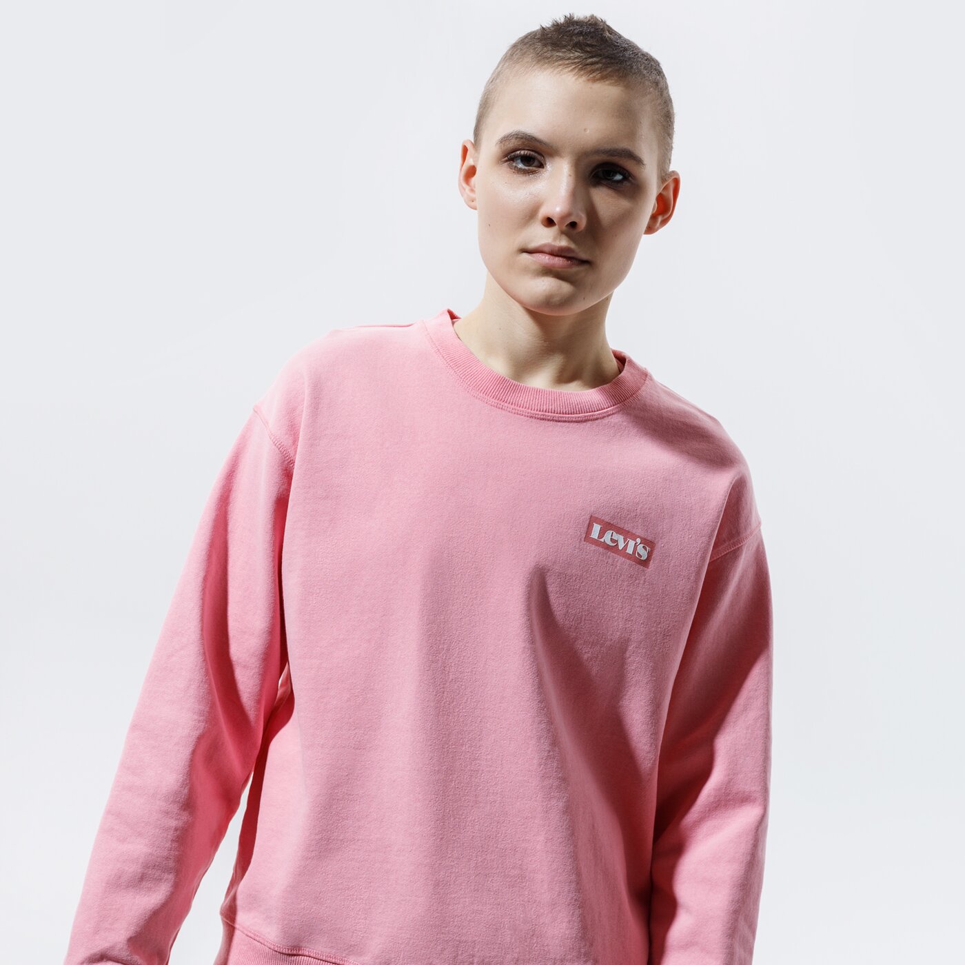 Дамски суичър LEVI'S СУИТЧЪР GRAPHIC STANDARD CREW 18686-0019 цвят розов