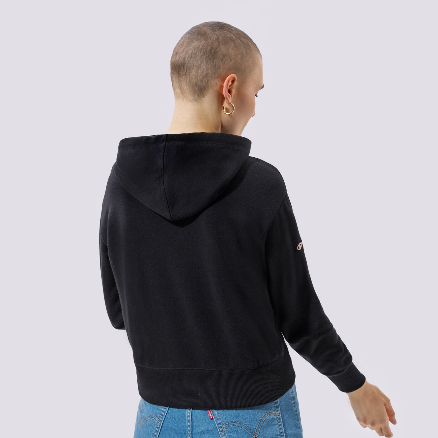 Дамски суичър CHAMPION СУИТЧЪР С КАЧУЛКА HOODED SWEATSHIRT 114076kk001 цвят черен