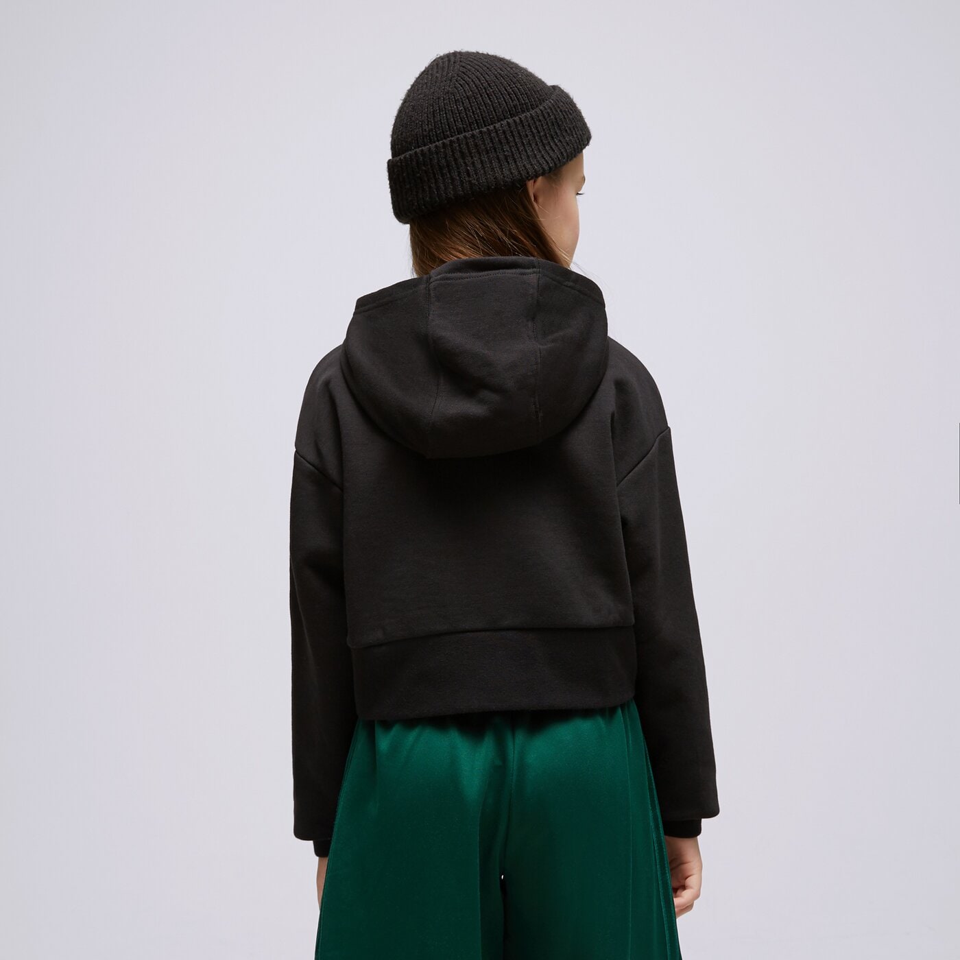 Детски суичър ADIDAS СУИТЧЪР С КАЧУЛКА CROPPED GIRL ij9719 цвят черен
