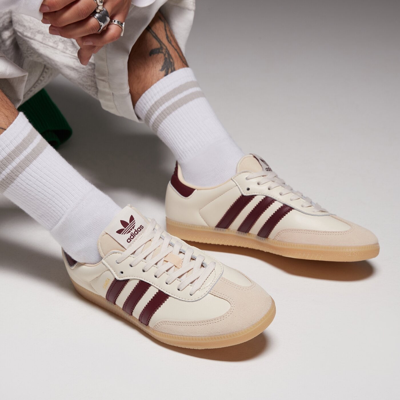 Мъжки маратонки ADIDAS SAMBA  js3830 цвят бял