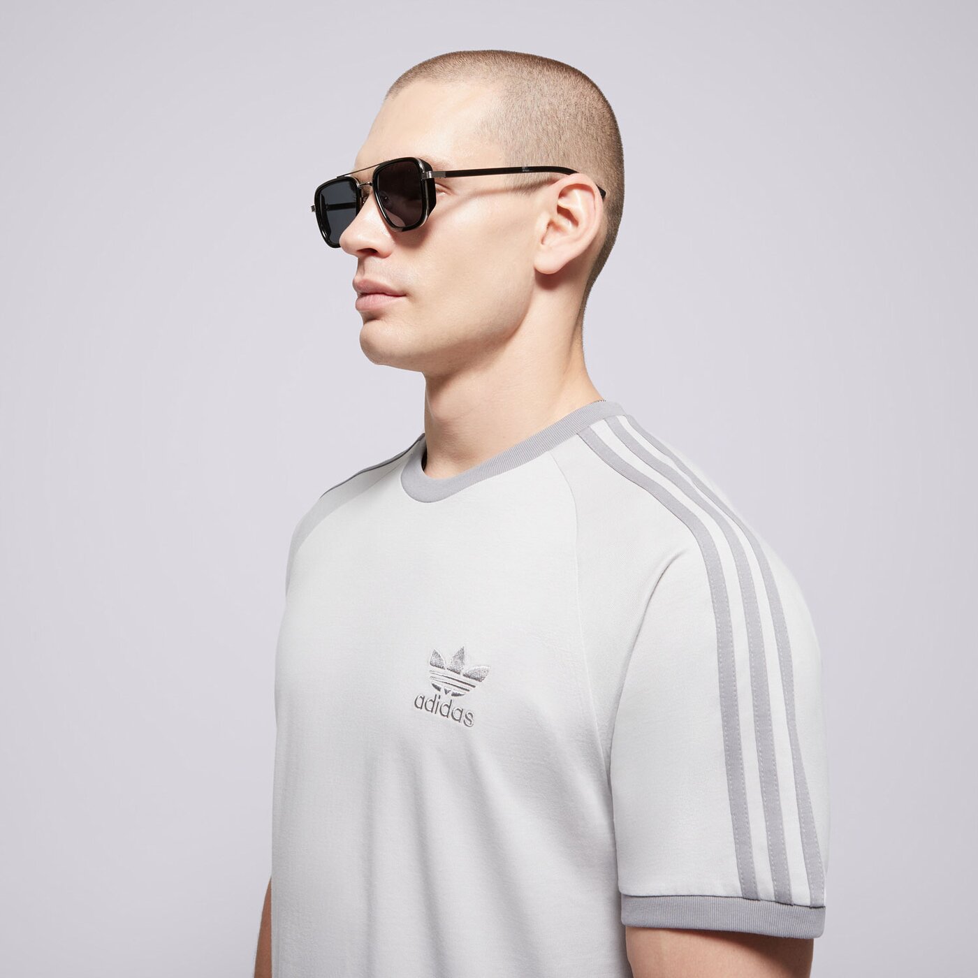 Мъжка тениска ADIDAS ТЕНИСКА 3-STRIPES TEE jn7016 цвят сив