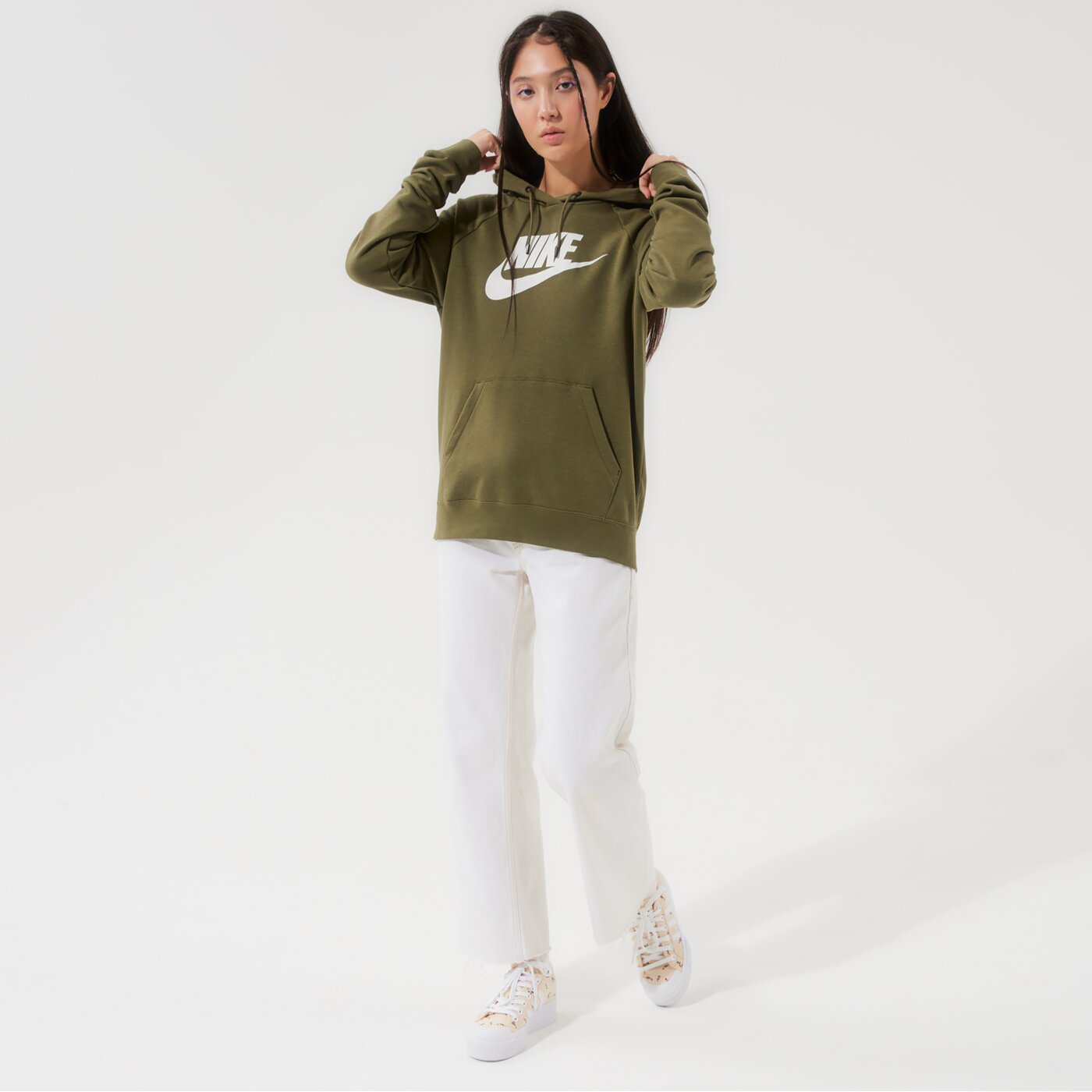 Дамски суичър NIKE СУИТЧЪР С КАЧУЛКА  SPORTSWEAR ESSENTIAL bv4126-222 цвят каки