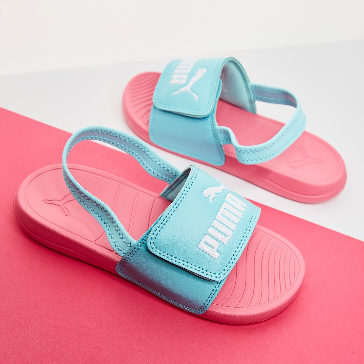 Детски чехли и сандали PUMA POPCAT 20 BACKSTRAP AC PS 38055508 цвят розов