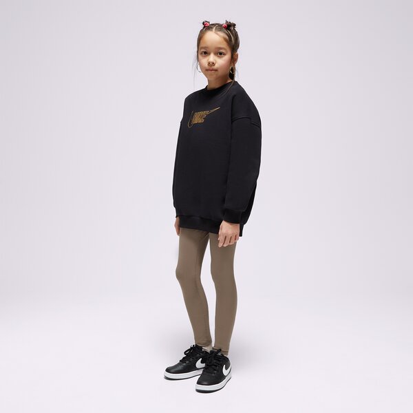 Детски суичър NIKE СУИТЧЪР G NSW CLUB FLC BF CREW LS SHNE GIRL fj6161-010 цвят черен