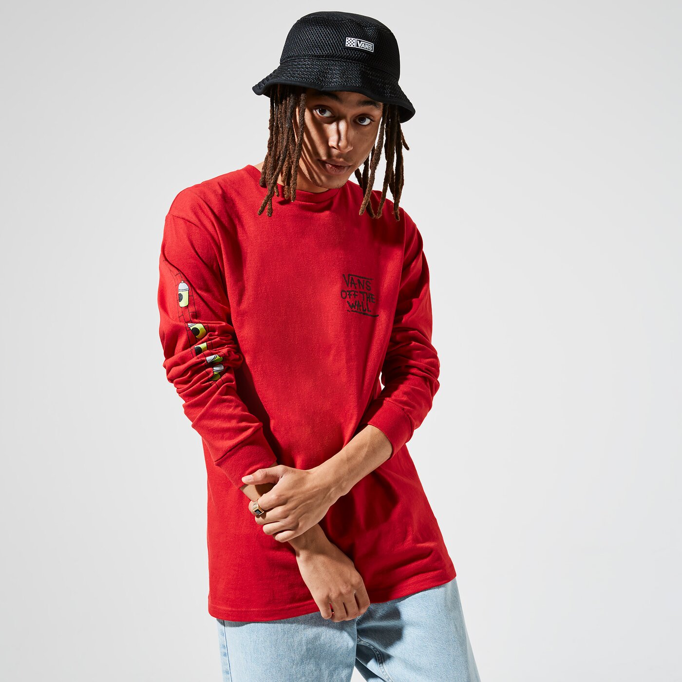 Мъжка тениска VANS ТЕНИСКА VANS X THE SIMPSONS EL BARTO LS vn0a4rtn17a цвят червен