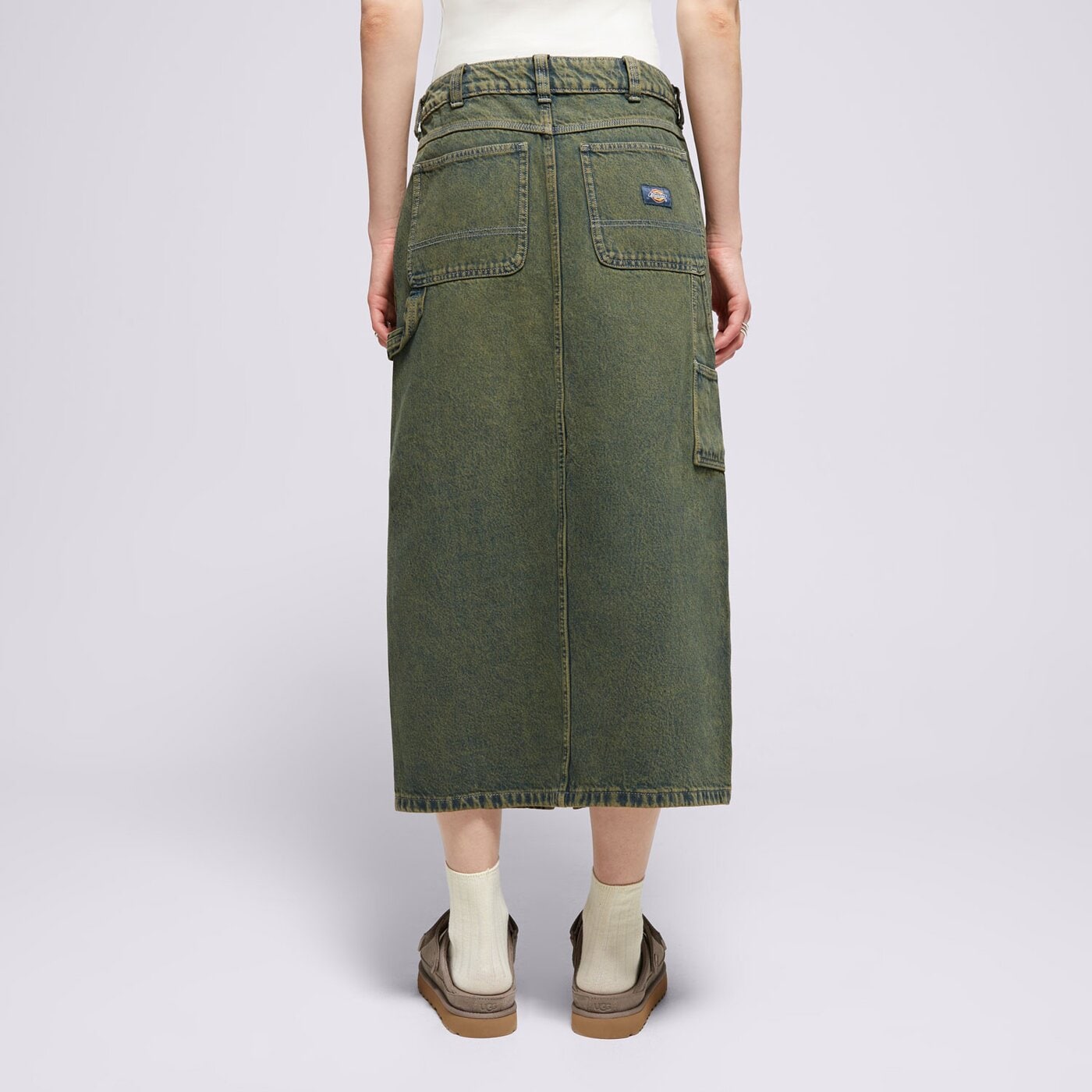 Дамски DICKIES ПОЛА LONG DENIM CARPENTER SKIRT W dk0a866sk571 цвят зелен