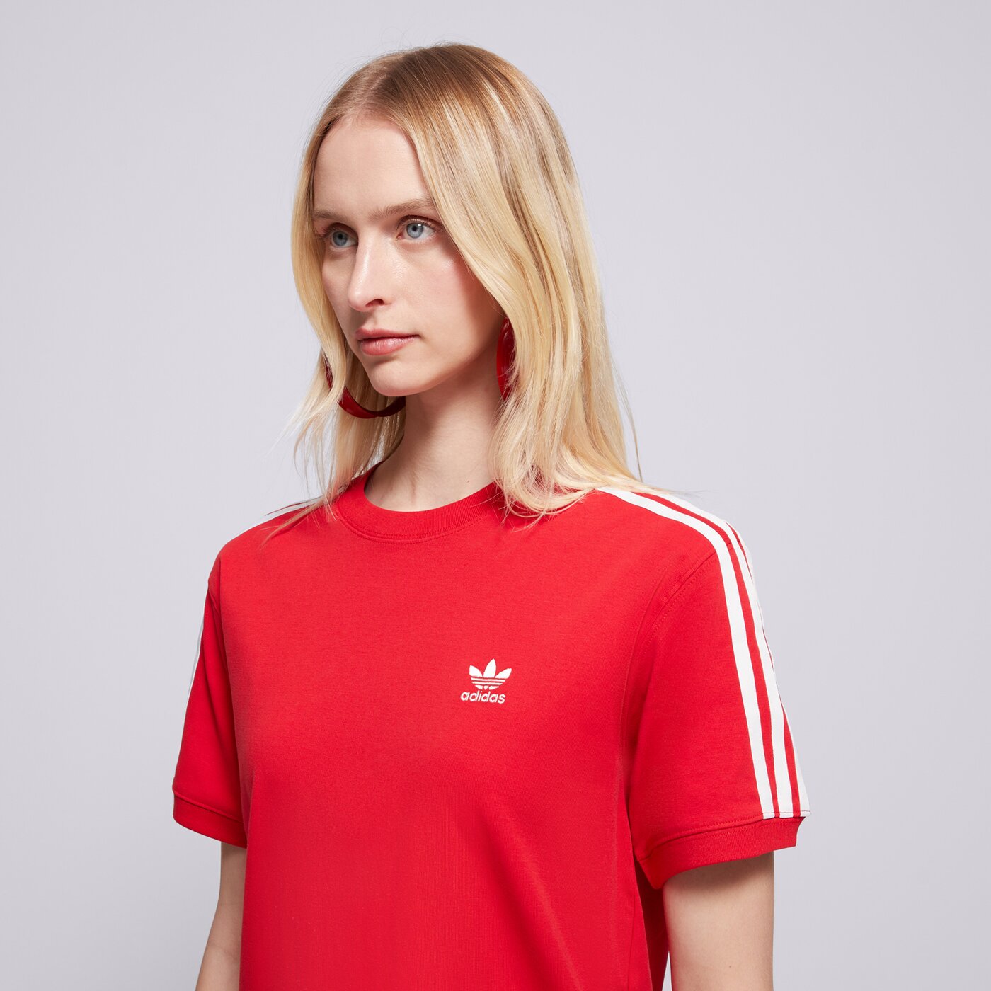 Дамска тениска ADIDAS ТЕНИСКА 3 STRIPE TEE ir8050 цвят червен