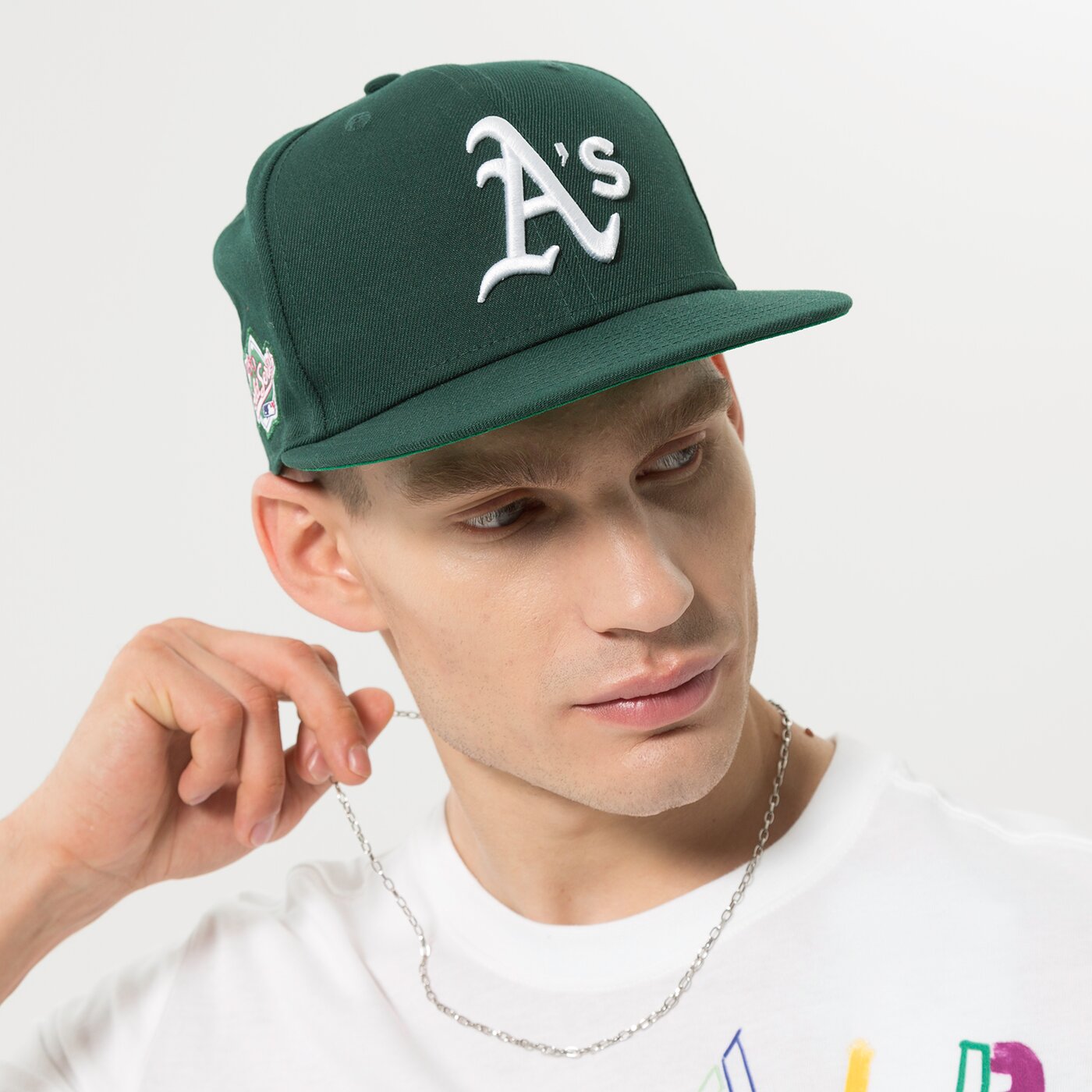 Мъжка шапка с козирка NEW ERA ШАПКА WORLD SERIES 5950 ATHELITCS 60240615 цвят зелен