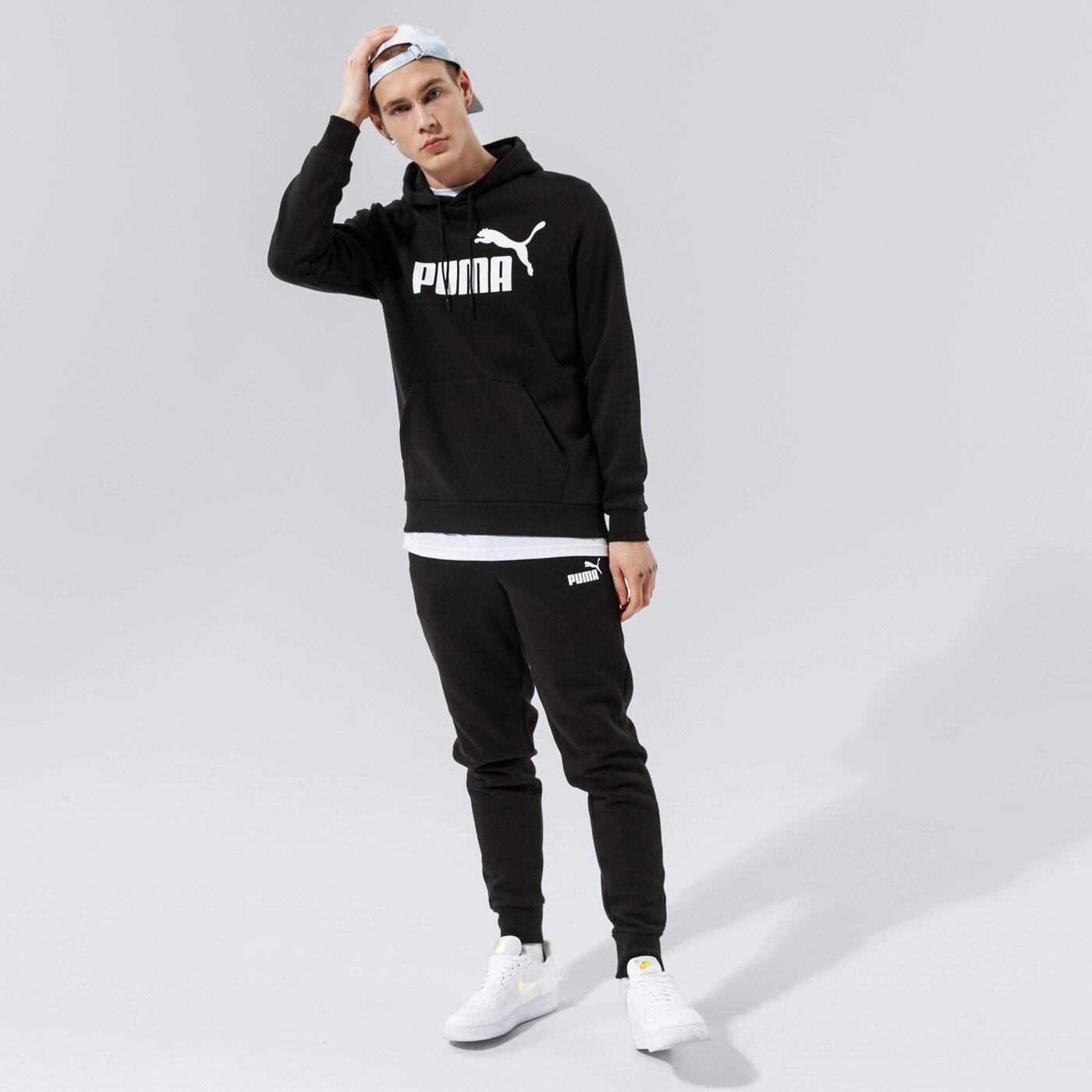 Мъжки панталони PUMA ПАНТАЛОНИ ESS LOGO PANTS FL CL - PUMA BLACK 58671401 цвят черен