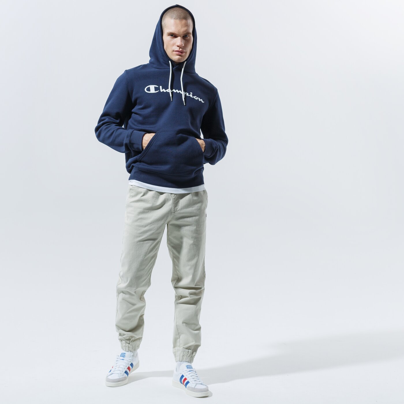 Мъжки суичър CHAMPION СУИТЧЪР С КАЧУЛКА HOODED SWEATSHIRT 214743bs501 цвят тъмносин